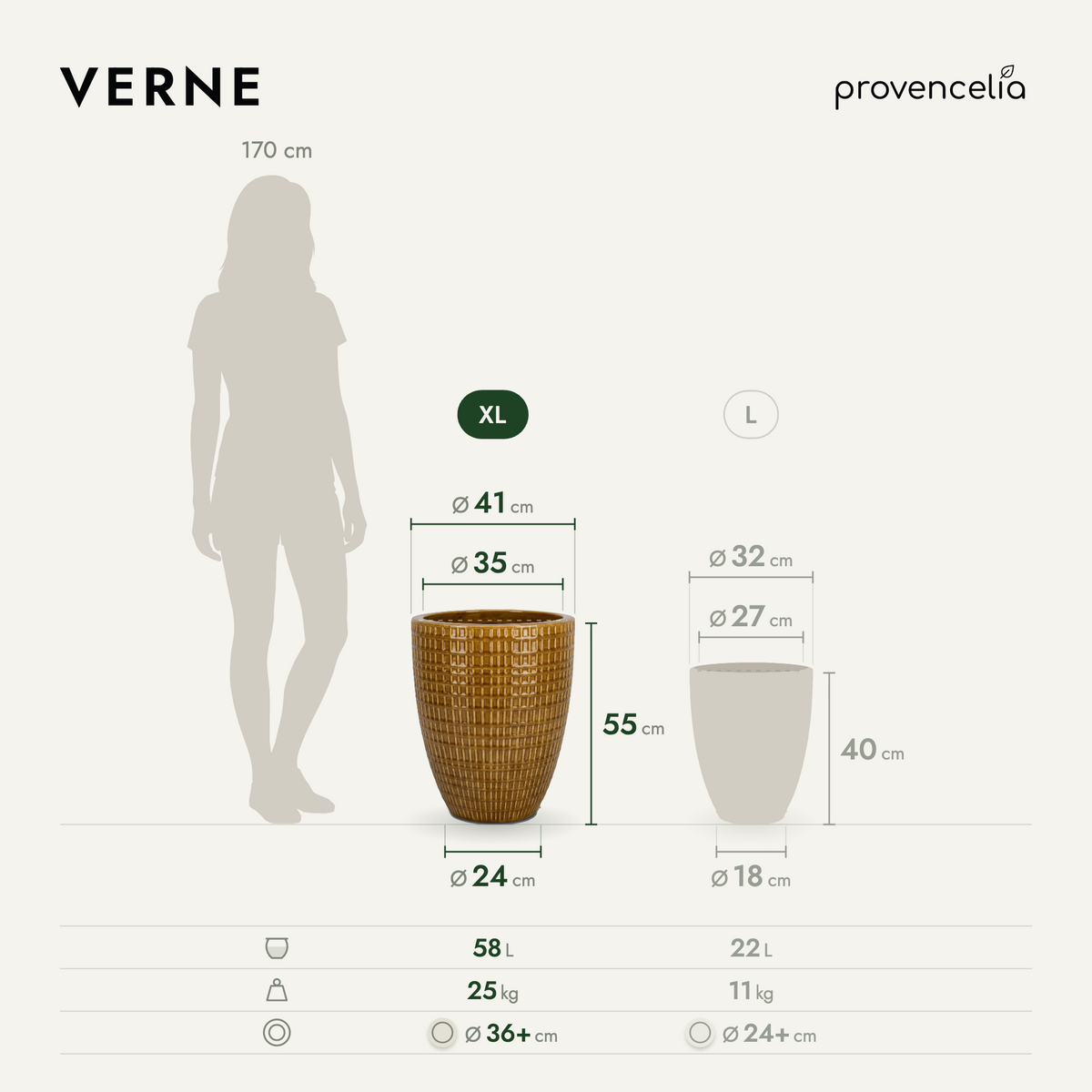 VERNE XL – wymiary