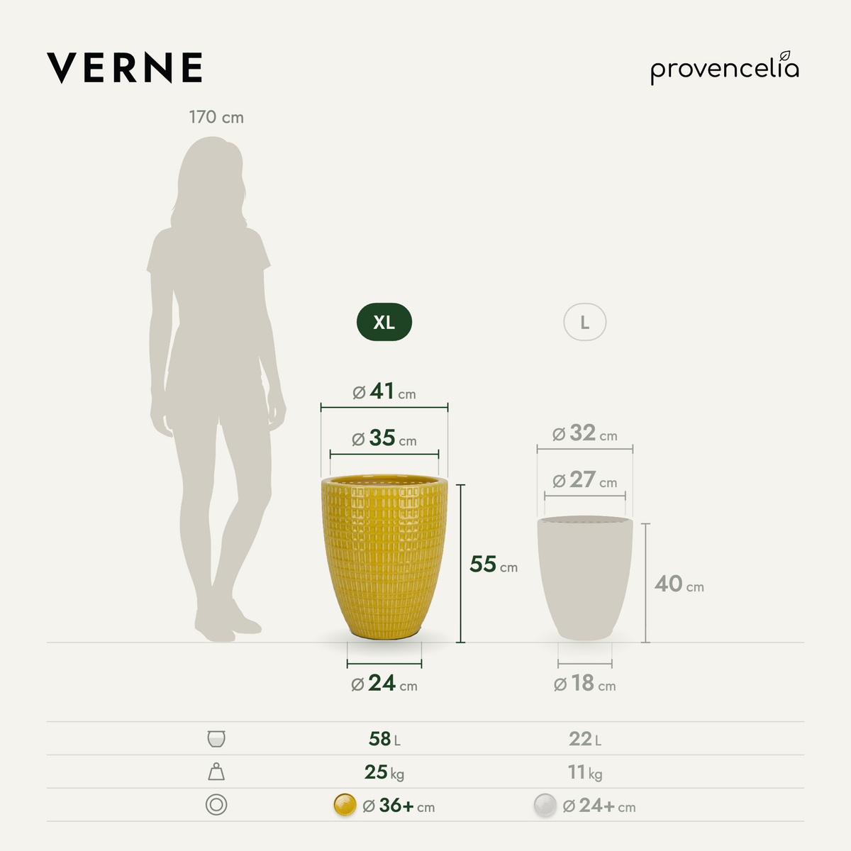 VERNE XL – wymiary
