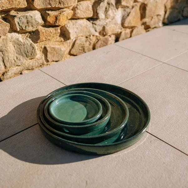 Ceramiczna podstawka Leśna zieleń pod doniczkę – mrozoodporna