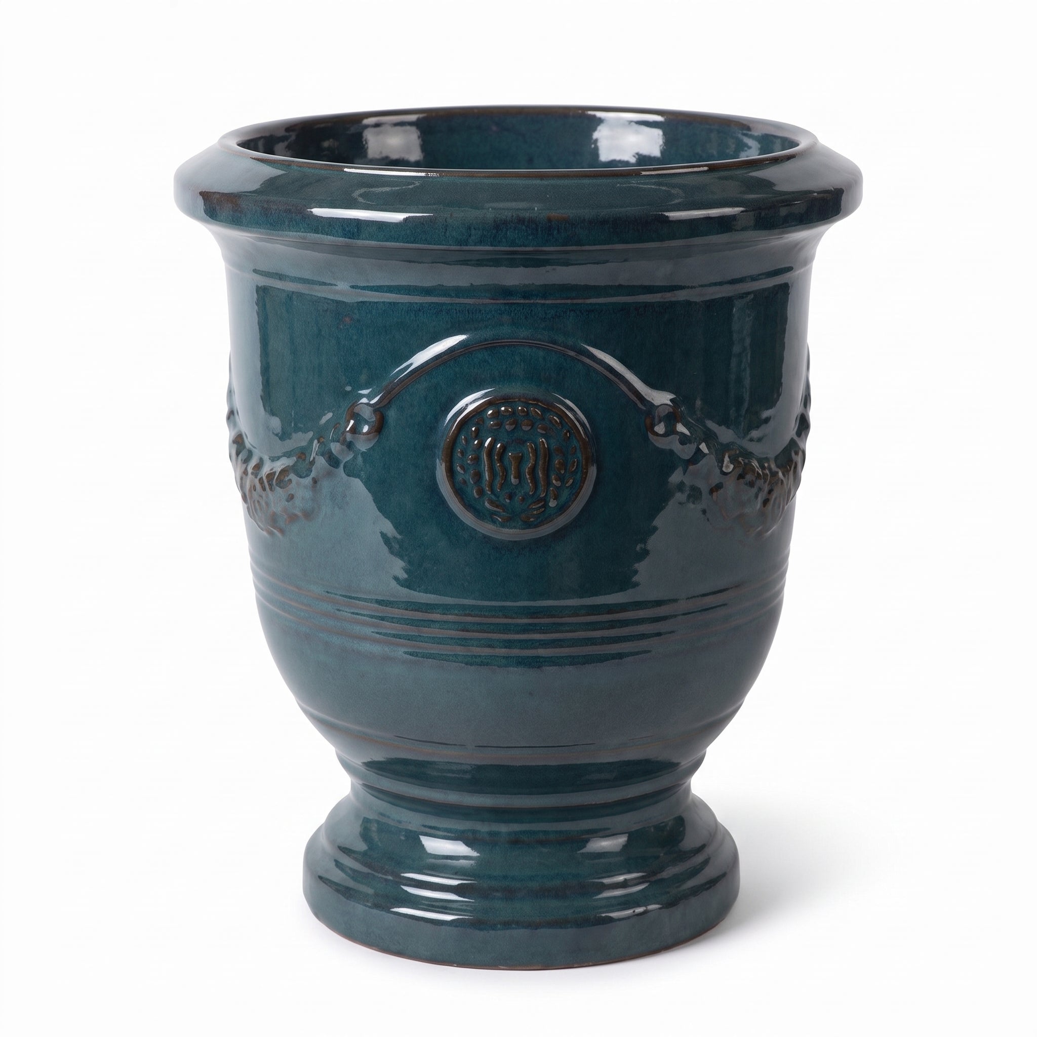 Ceramiczna donica RICHELIEU - Tropikalna laguna - XL (46 x 56 cm)