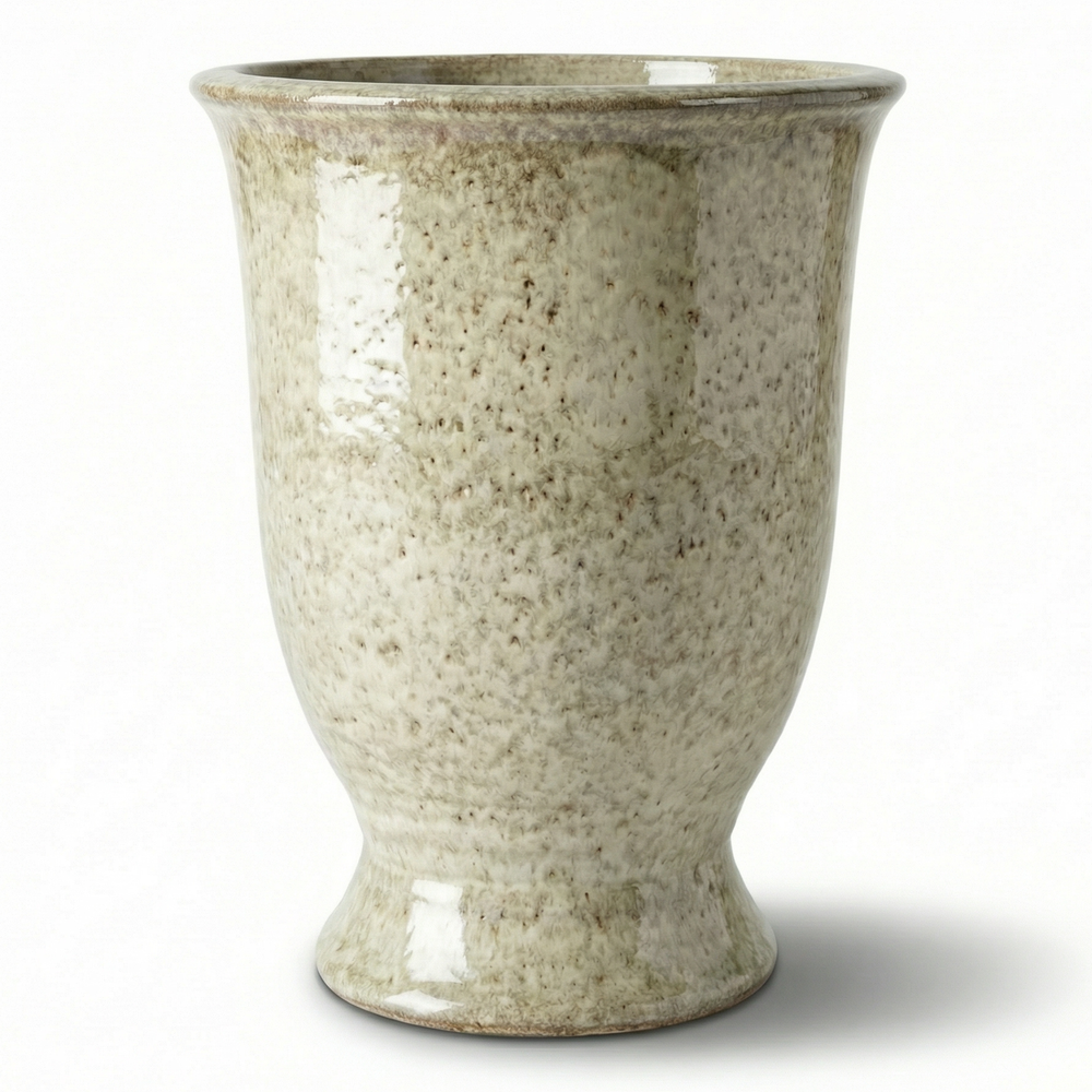 Doniczka ceramiczna Arthur - Biała tygrysowa - XL: 42 x 52 cm