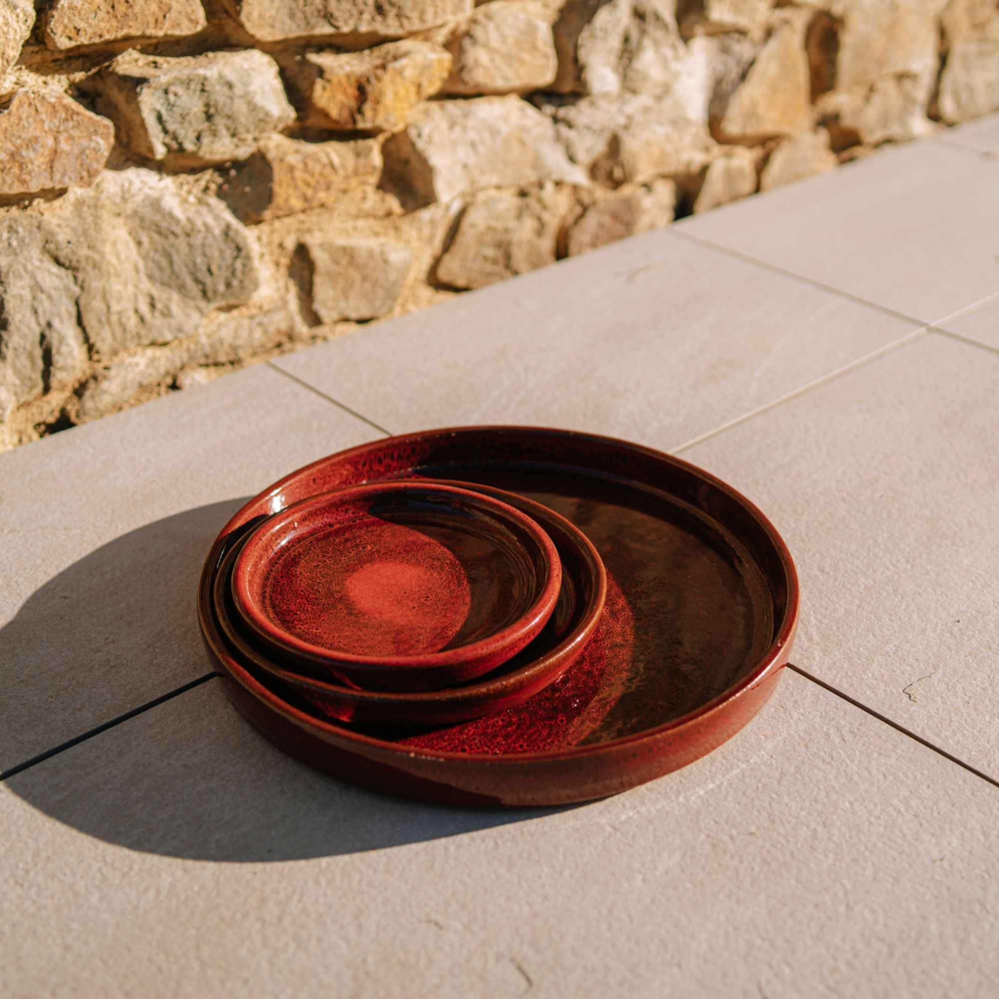 Taca na doniczkę - ceglasta czerwień