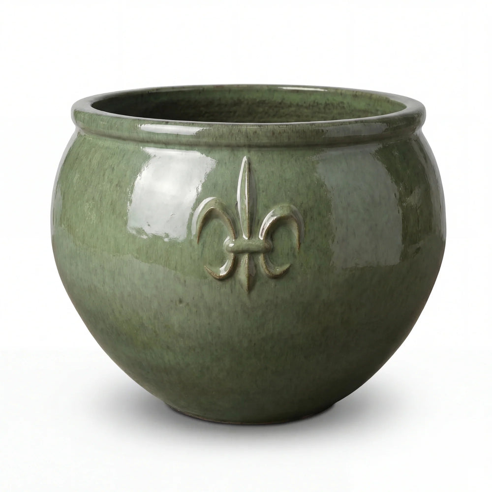 Doniczka ceramiczna Clovis - Nefrytowa perła - XL (53 cm x 43 cm)
