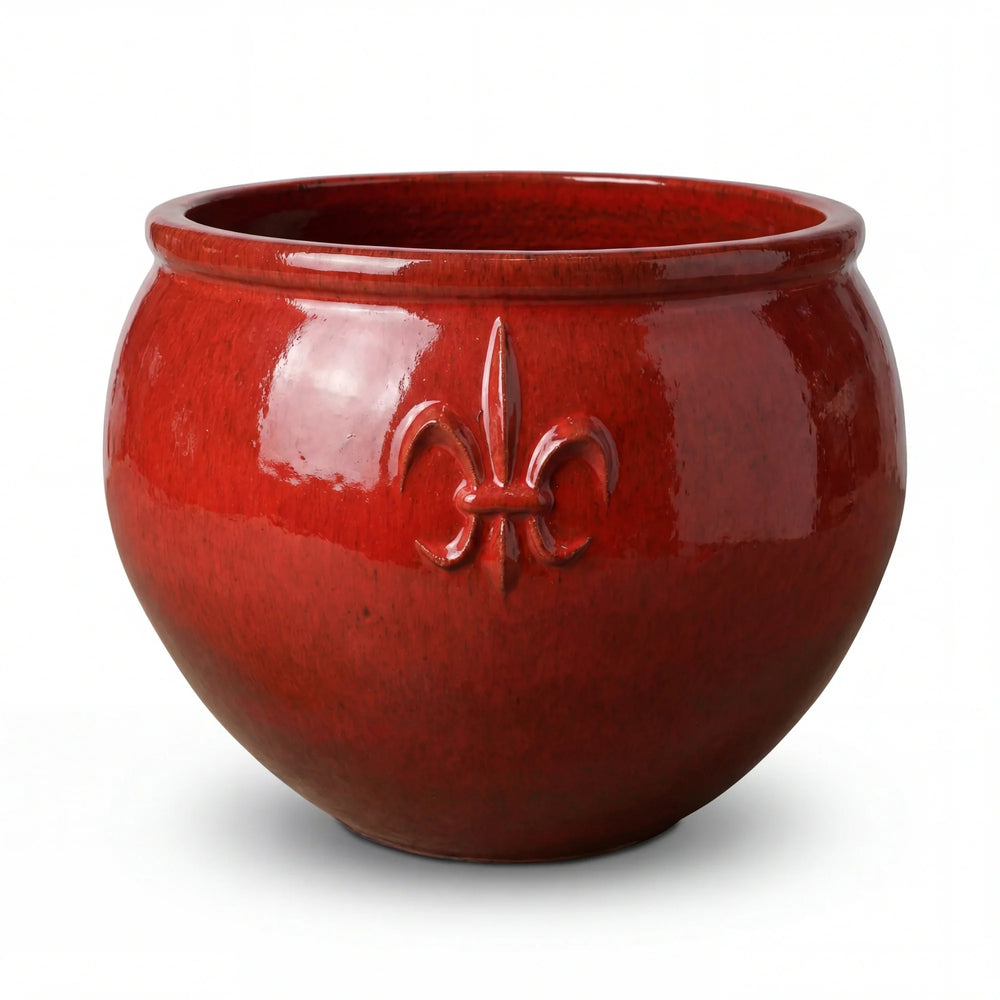 Doniczka ceramiczna Clovis - Tropikalna czerwień - XL (53 cm x 43 cm)