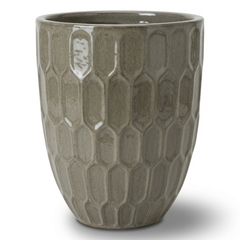 Keramický květináč Daudet Broušený bronz – ručně vyráběný glazovaný květináč z terakoty