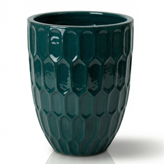 Keramický květináč Daudet Petrolejově modrý – ručně vyráběný glazovaný květináč z terakoty