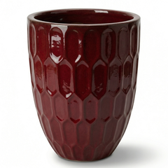 Doniczka ceramiczna Daudet Imperial Red – ręcznie robiona, szkliwiona doniczka z terakoty