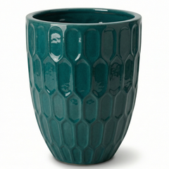 Doniczka ceramiczna Daudet w kolorze turkusowym – ręcznie robiona, szkliwiona doniczka z terakoty