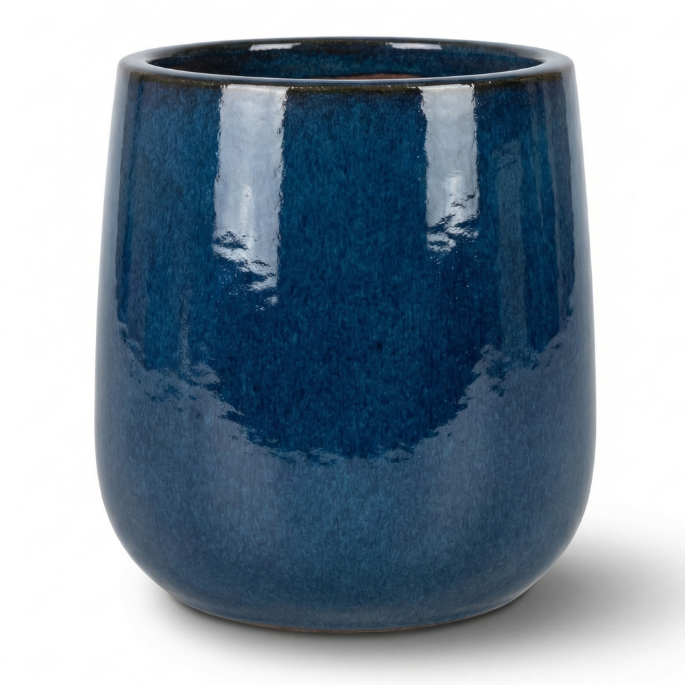 Doniczka ceramiczna Diane - Lazurowo-niebieska - M (23 x 23 cm)