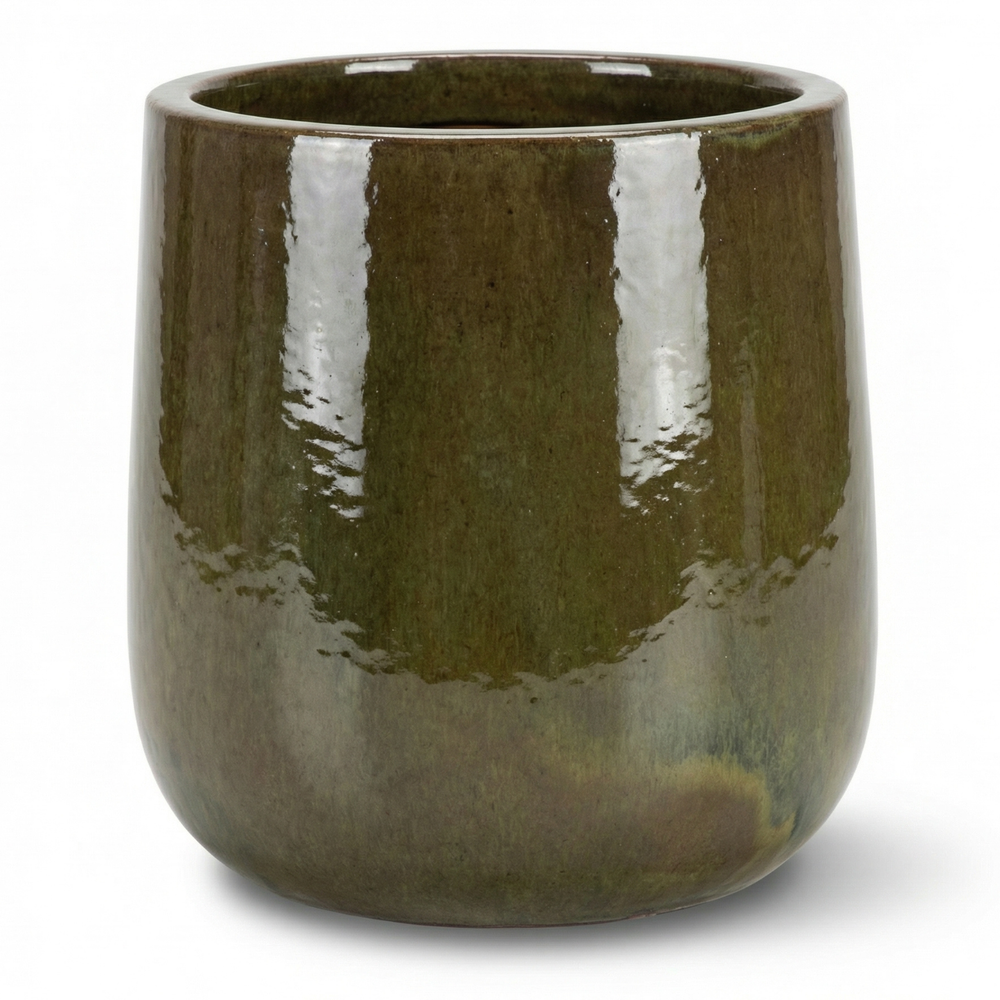 Doniczka ceramiczna Diane – Tropikalna zieleń - M (23 x 23 cm)