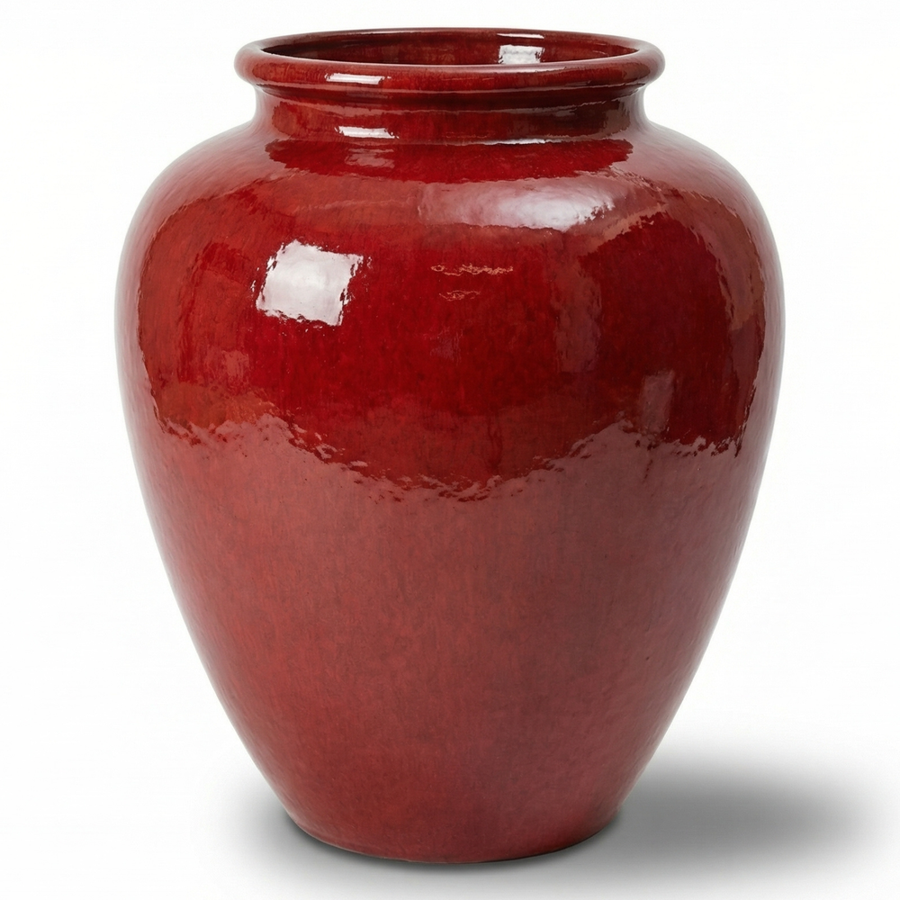 Doniczka ceramiczna Dionizos - Tropikalna czerwień - (50 x 65 cm)