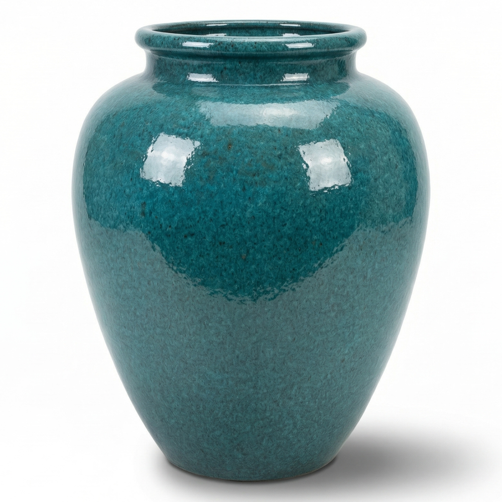Ceramiczna doniczka Dionizos - Stalowo-niebieska - (50 x 65 cm)