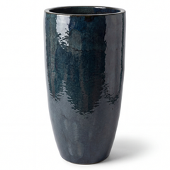 Vysoký keramický květináč Eiffel2 - Safírová – ručně vyráběný květináč