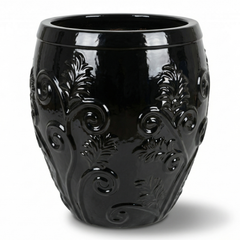Keramický květináč Gaia - Černá