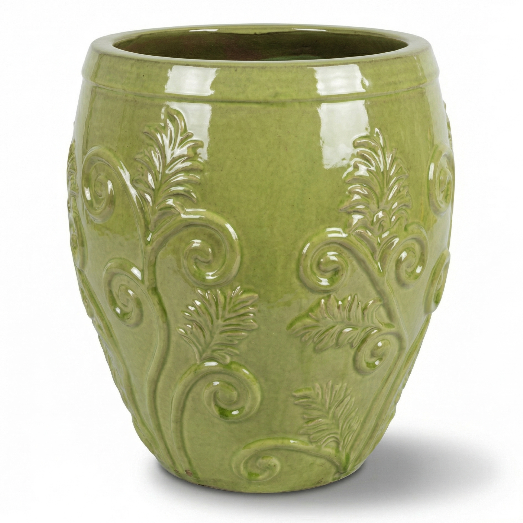 Doniczka ceramiczna Gaia - Oliwkowo-zielona