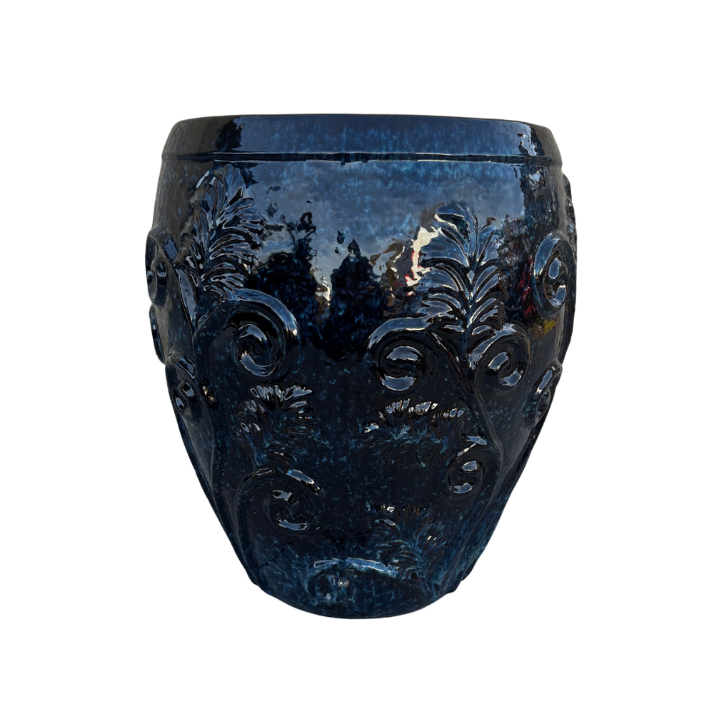 Ceramiczna doniczka Gaia - Lodowo-niebieska - XXL (80 cm x 85 cm)