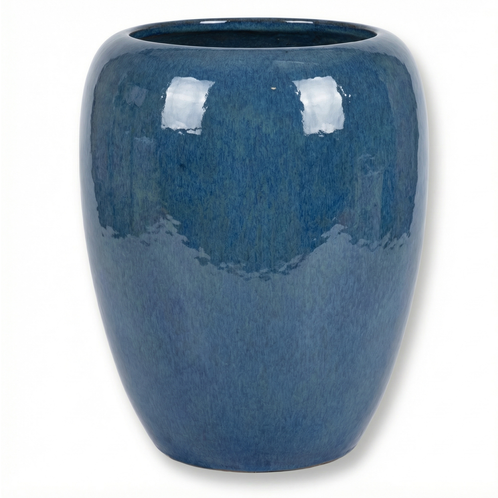 Doniczka ceramiczna Galilee - Morski błękit - XL (40 cm x 50 cm)