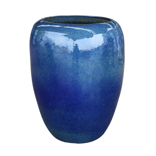 Doniczka ceramiczna Galilee - Lazurowo-niebieska - XL (40 cm x 50 cm)