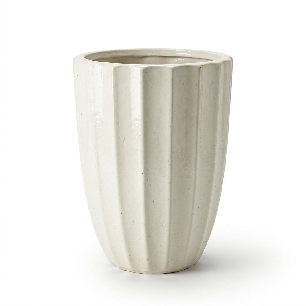 Doniczka ceramiczna Hugo – Kremowa - L: 36 x 50 cm