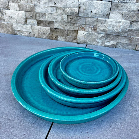 Podmiska pod květináč - Tyrkysová