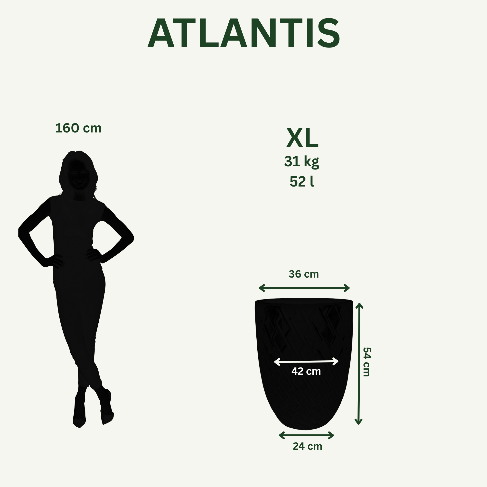 Doniczka ceramiczna Atlantis - stalowoniebieska