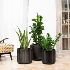 Doniczka ceramiczna Londyn - Szara