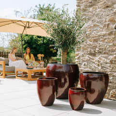 Doniczka ceramiczna LAFONTAINE - ceglastoczerwona