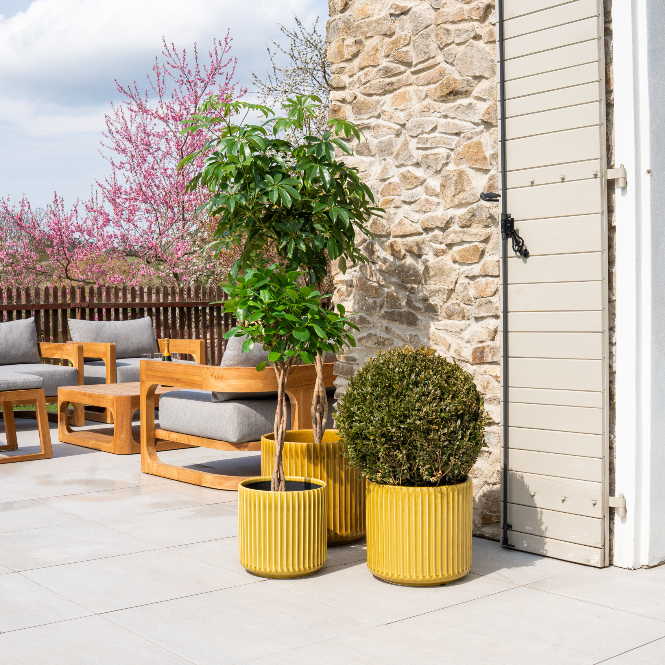 Ceramiczna doniczka Londyn - Żółta