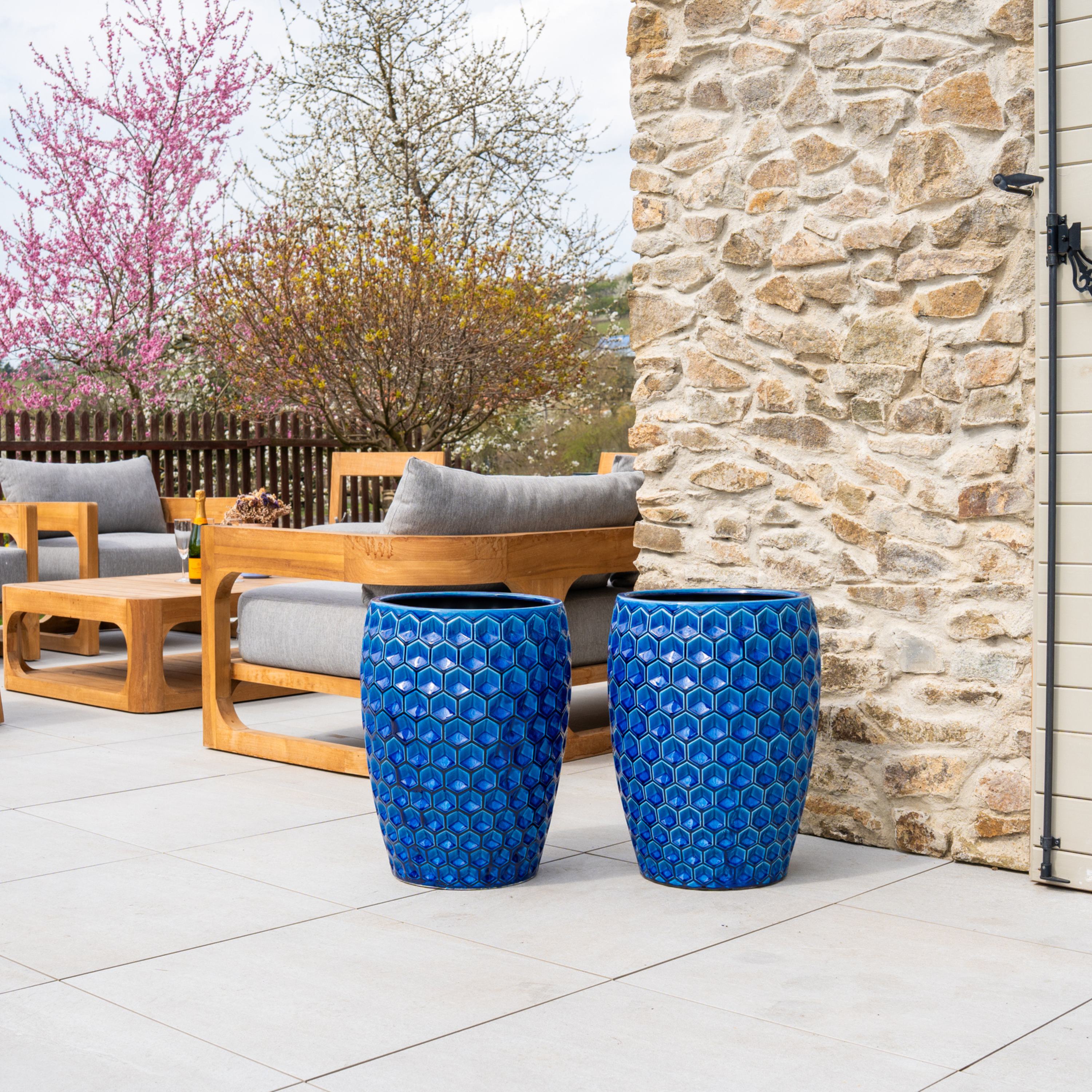 Keramický květináč Versaille - Modrý