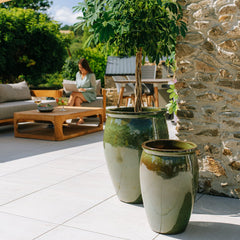 Doniczka ceramiczna BACCHUS - Tropikalna zieleń