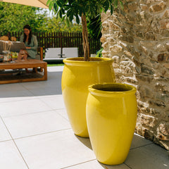 Doniczka ceramiczna BACCHUS - żółta