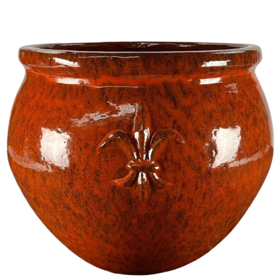 Doniczka ceramiczna Clovis - Jesienna pomarańcza - XL (53 cm x 43 cm)