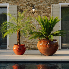 Doniczka ceramiczna Clovis - pomarańczowa jesień