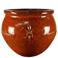 Doniczka ceramiczna Clovis - pomarańczowa jesień