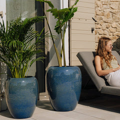 Ceramiczna doniczka Galilee - morski błękit