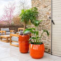 Ceramiczna doniczka Monako - Pomarańczowa