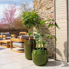 Doniczka ceramiczna Monako - zielona