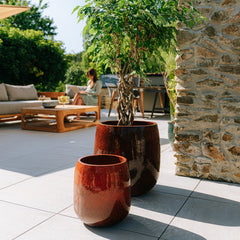Keramický květináč SOCRATE - Tropická oranžová
