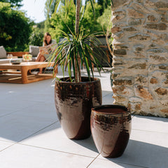 Keramický květináč Poseidon - Cihlově červená