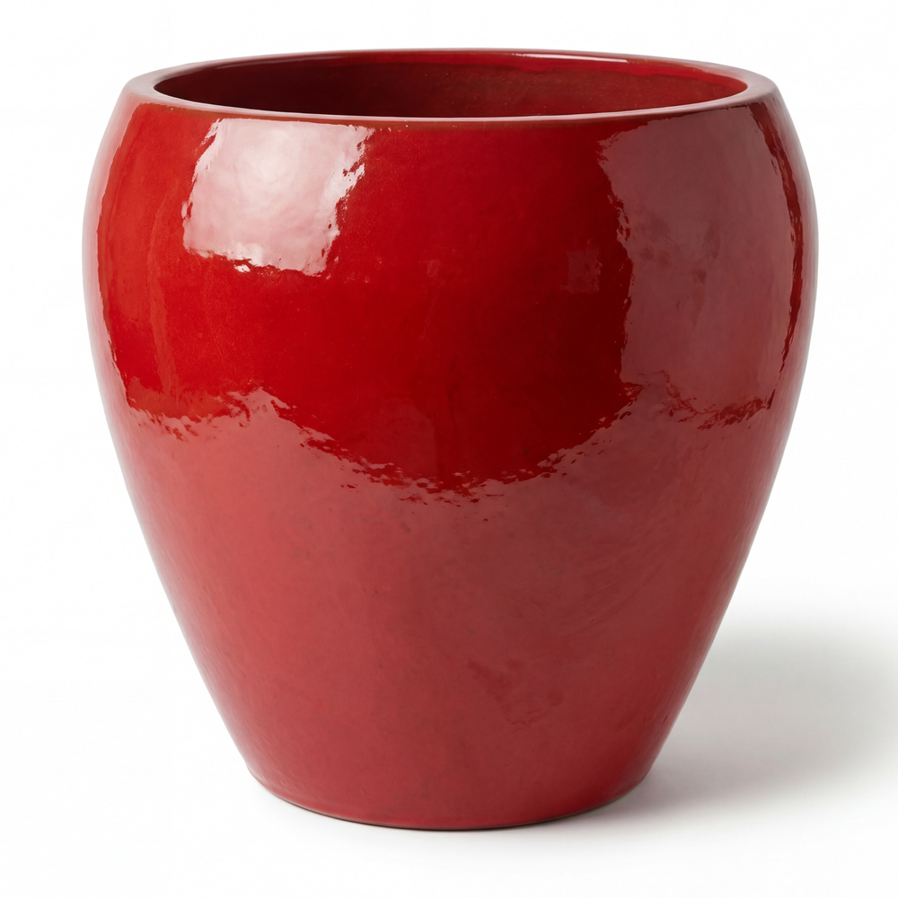 Duża doniczka ceramiczna LAFONTAINE 2 - Intensywna czerwień - XXL (68x68 cm)