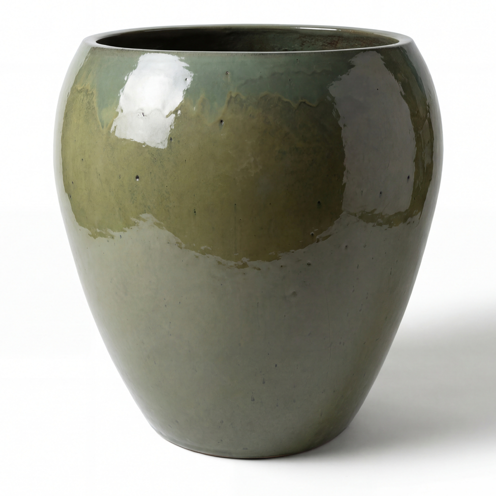 Duża doniczka ceramiczna LAFONTAINE 2 - Khaki - XL (52x52 cm)