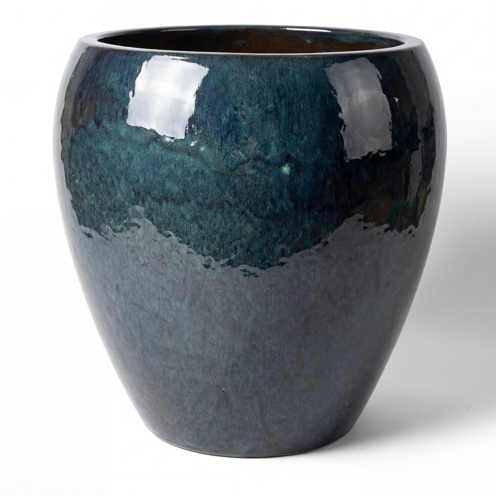 Duża doniczka ceramiczna LAFONTAINE 2 - Szafirowa - XXL (68x68 cm)