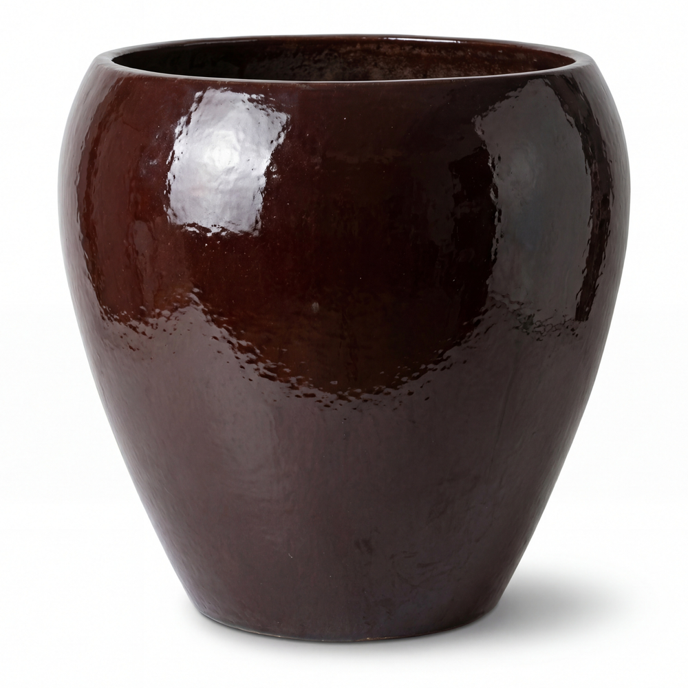 Duża doniczka ceramiczna LAFONTAINE 2 - Bordowa - XL (52x52 cm)