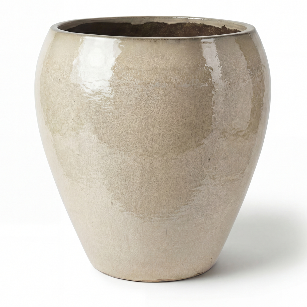 Duża doniczka ceramiczna LAFONTAINE 2 - Kość słoniowa - XXL (68x68 cm)