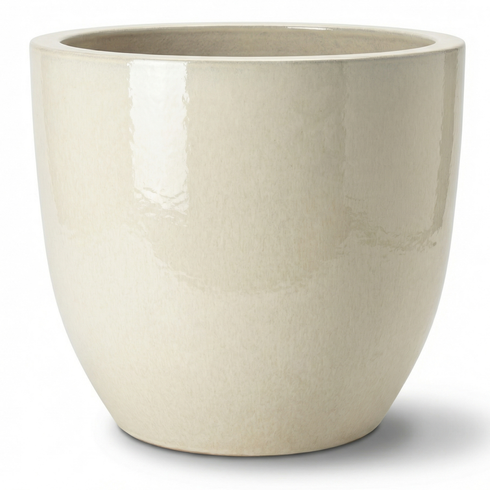 Doniczka ceramiczna LANCELOT - Kremowa - M (36 cm x 34 cm)
