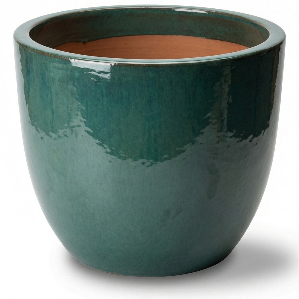 Doniczka ceramiczna LANCELOT - Nefrytowa - M (36 cm x 34 cm)