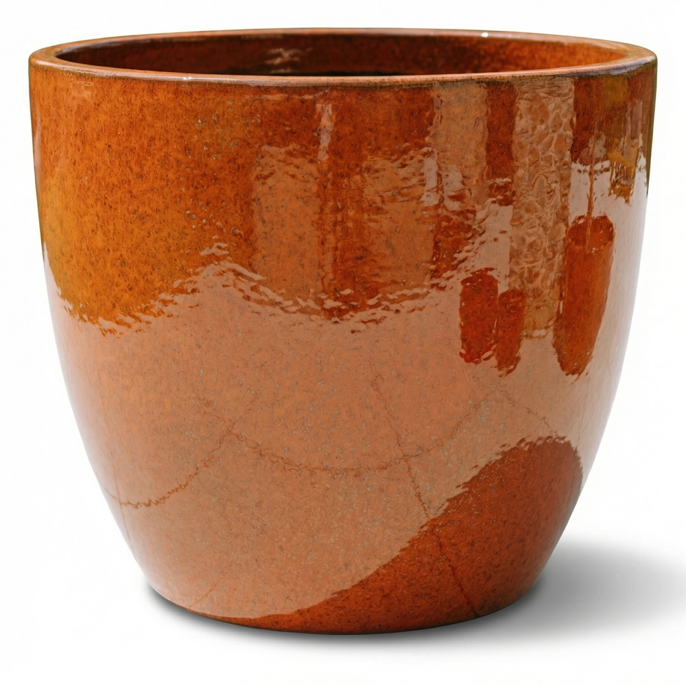 Doniczka ceramiczna LANCELOT - Jesienna pomarańcza - M (36 x 34 cm)
