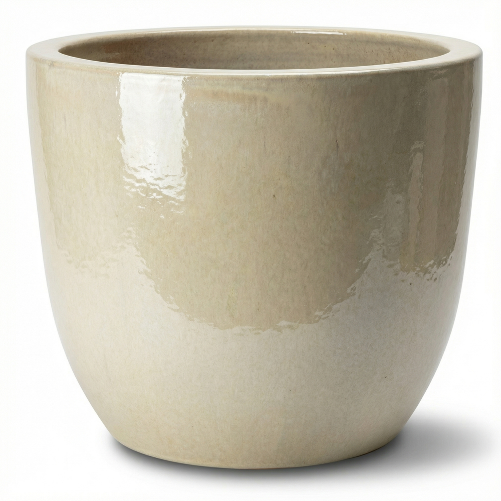 Doniczka ceramiczna LANCELOT - Perłowa - M (36 cm x 34 cm)