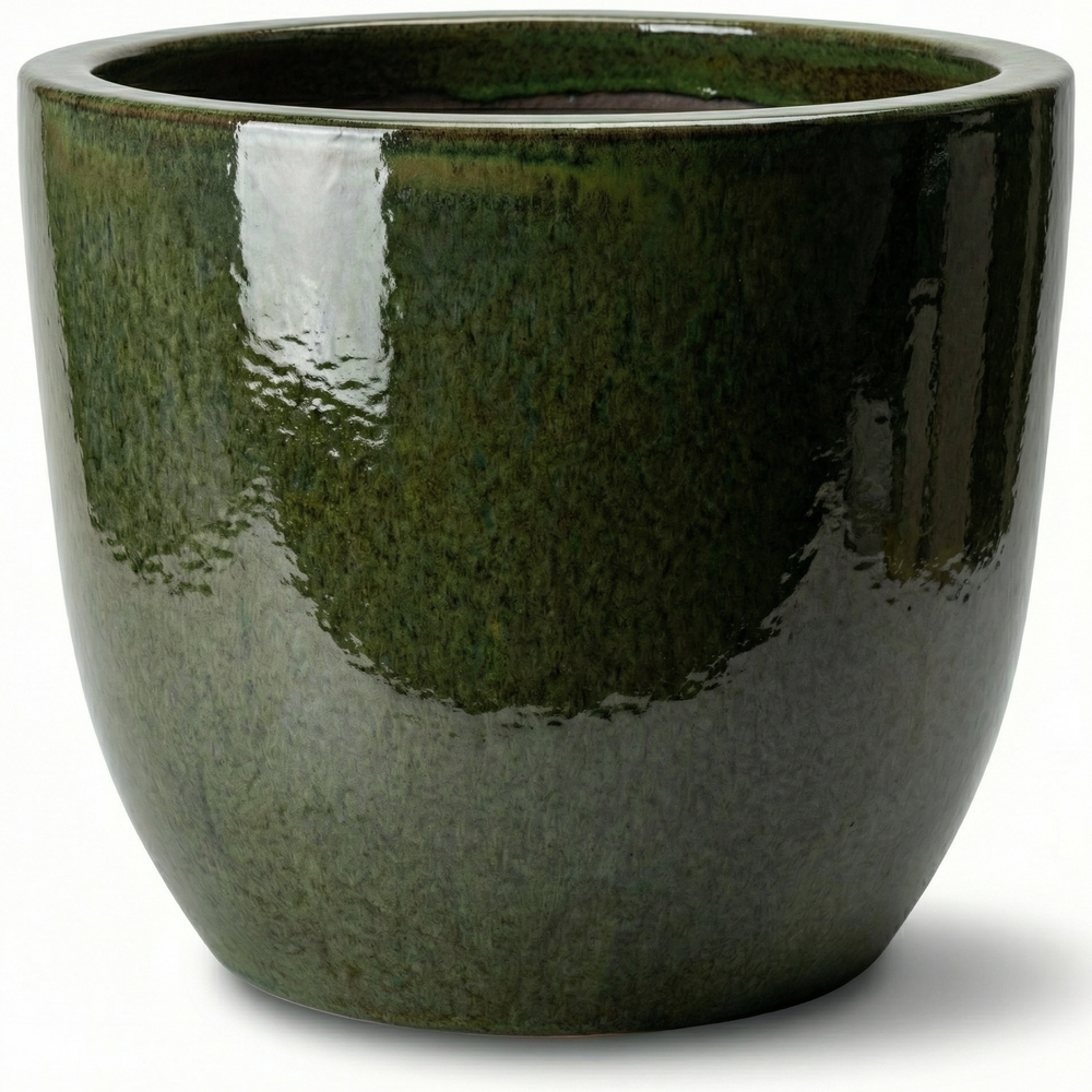 Doniczka ceramiczna LANCELOT - Tropikalna zieleń - M (36 x 34 cm)