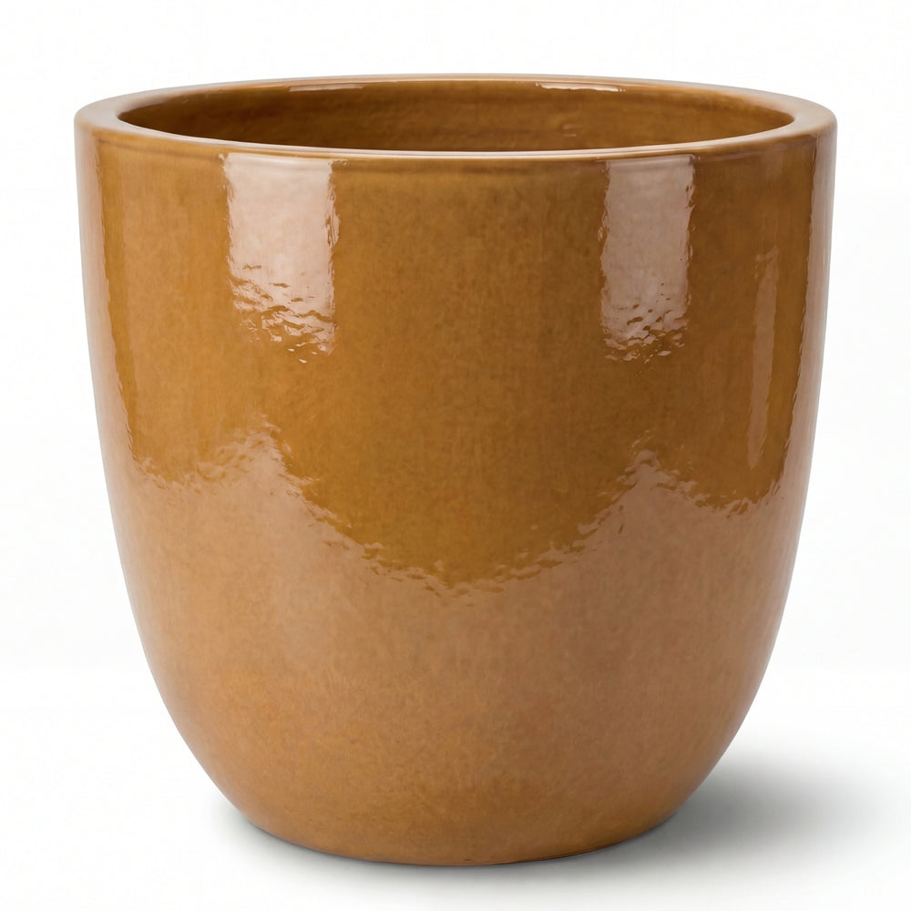 Doniczka ceramiczna LANCELOT - Pustynna żółć - M (36 cm x 34 cm)